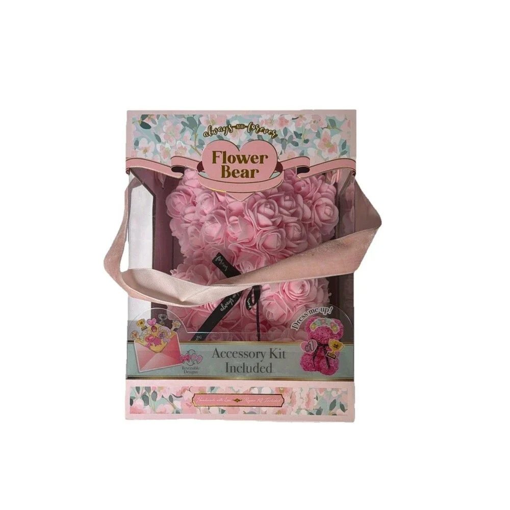 Sakura Pink Rose Flower Teddy Bear - Gift Box 10 inch Mother s Day & Birthday